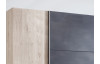 Šatní skříň Lotto, 270 cm, dub hickory/antracitová ocel