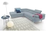 Rohová sedací souprava Lotos, světle modrá tkanina, levý roh