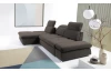Rohová sedací souprava Focus, hnědá látka, levý roh