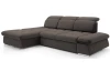 Rohová sedací souprava Focus, hnědá látka, levý roh