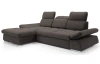 Rohová sedací souprava Focus, hnědá látka, levý roh