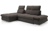 Rohová sedací souprava Focus, hnědá látka, levý roh