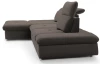 Rohová sedací souprava Focus, hnědá látka, levý roh