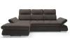 Rohová sedací souprava Focus, hnědá látka, levý roh