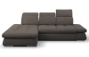 Rohová sedací souprava Focus, hnědá látka, levý roh