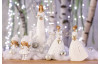 Vánoční dekorace (2 druhy) Andělka v bílých šatech, 11 cm