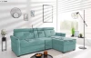 Rohová sedací souprava Harris, mentolová zelená látka, pravý roh