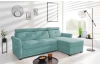 Rohová sedací souprava Harris, mentolová zelená látka, pravý roh