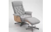 TV křeslo s podnožkou Angelo, světle šedá látka