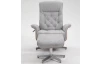 TV křeslo s podnožkou Angelo, světle šedá látka