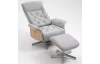 TV křeslo s podnožkou Angelo, světle šedá látka