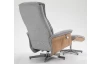 TV křeslo s podnožkou Angelo, světle šedá látka