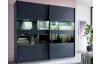 Šatní skříň Easy Plus, šířka 180 cm/výška 208 cm, grafit/sklo