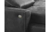 Sedací souprava Stick, tvar U, tmavě šedá látka, s funkcemi