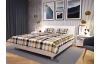 Postel Bali 160x200 cm, bílá ekokůže, s matracemi