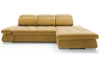 Rohová sedací souprava Focus, hořčicová žutá látka, pravý roh