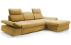 Rohová sedací souprava Focus, hořčicová žutá látka, pravý roh