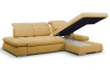 Rohová sedací souprava Focus, hořčicová žutá látka, pravý roh