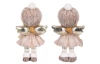 Vánoční dekorace (2 druhy) Andělka v krémových šatech, 11 cm