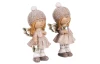 Vánoční dekorace (2 druhy) Andělka v krémových šatech, 11 cm