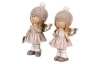 Vánoční dekorace (2 druhy) Andělka v krémových šatech, 11 cm