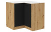 Dolní rohová kuchyňská skříňka Modena, 83/83 cm, dub artisan/černá