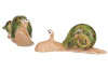 Dekorační soška Keramický zelený šnek, mix 2 druhů