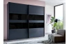 Šatní skříň Easy Plus, šířka 270 cm/výška 208 cm, grafit/sklo