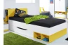Postel se zásuvkou Mobi 90x200 cm, bílá/žlutá