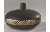 Dekorativní váza 28x18 cm, černá, zlatý pruh
