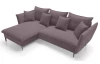 Rohová sedací souprava Gloss, starorůžová látka, levý roh