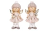 Vánoční dekorace (2 druhy) Andělka v krémových šatech, 16 cm