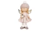 Vánoční dekorace (2 druhy) Andělka v krémových šatech, 16 cm