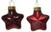 Vánoční ozdoby (12 ks) Hvězdy, červený lesk/mat, sklo