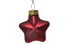 Vánoční ozdoby (12 ks) Hvězdy, červený lesk/mat, sklo