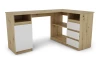 Rohový psací stůl Carlos, dub artisan/bílá