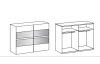 Šatní skříň Easy Plus, šířka 225 cm/výška 208 cm, grafit/sklo