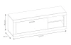 TV skříňka Brilon, 150 cm, dub artisan/bílá