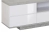 Široká TV skříňka Viva, beton/bílý lesk