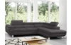 Rohová sedací souprava Lotos, tmavě šedá tkanina, pravý roh