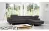 Rohová sedací souprava Lotos, tmavě šedá tkanina, pravý roh