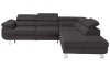 Rohová sedací souprava Lotos, tmavě šedá tkanina, pravý roh
