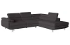 Rohová sedací souprava Lotos, tmavě šedá tkanina, pravý roh