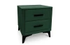 Noční stolek se 2 zásuvkami Joy, tmavě zelená látka