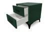 Noční stolek se 2 zásuvkami Joy, tmavě zelená látka