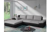 Rohová sedací souprava Bono, středně šedá/černá tkanina