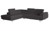 Rohová sedací souprava Lotos, tmavě šedá tkanina, levý roh