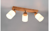 Stropní/nástěnné osvětlení Assam, 3 svítidla, dřevo/sklo