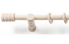Záclonová tyč s háčky Rullo 240 cm, bílé dřevo