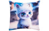 Dětský dekorační polštář Zvířecí mláďátko kočka, 35x35 cm